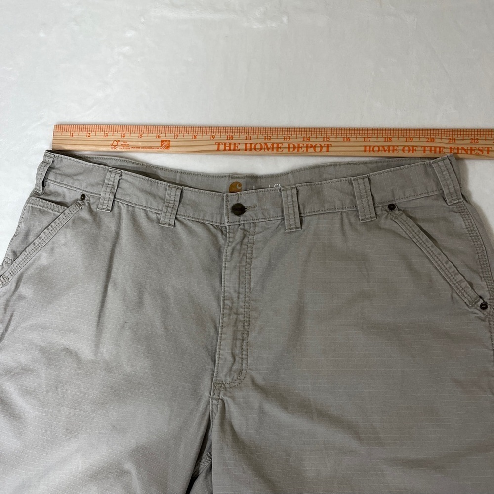 Carhartt Men's Relaxed Fit Canvas Work Shorts Khaki Size 44 Flat Front - Picture 10 of 13